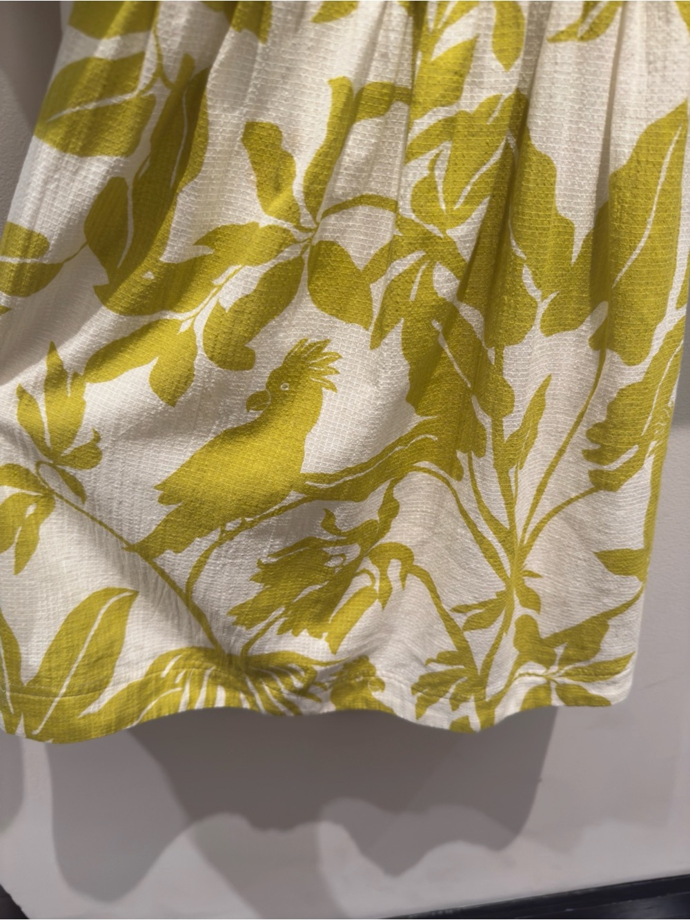 Maeve By Anthropologie Puff Sleeve Mini Dress Citron White Floral Size XS Womens - Picture 6 of 9